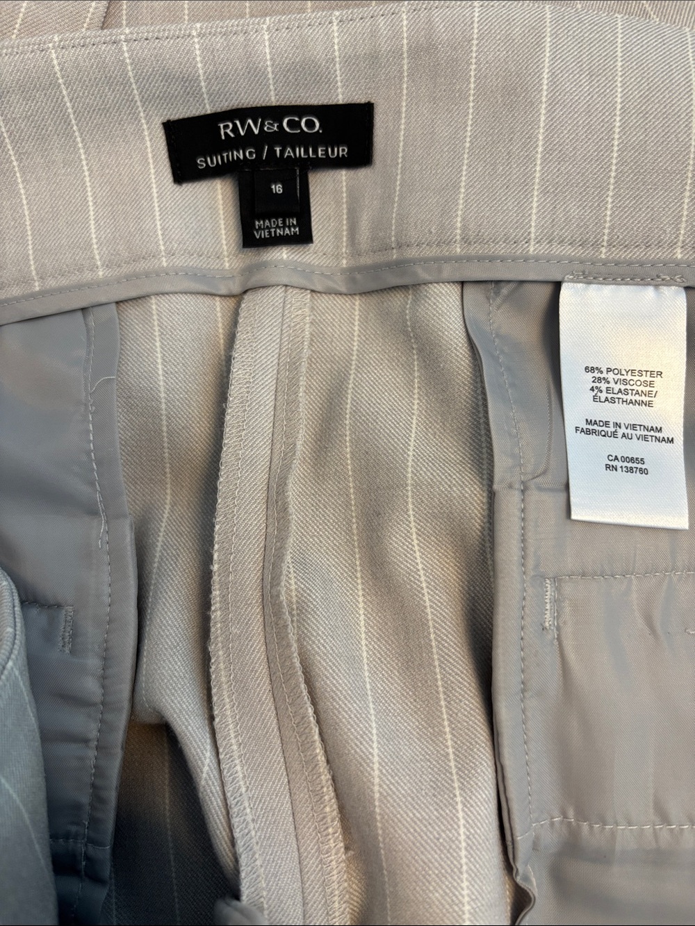 RW&CO. Light Grey and White Pinstripe Blazer and Matching Trousers - Picture 7 of 7